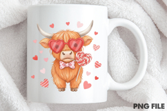 Valentine Highland Cow PNG Product Image 4