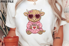 Valentine Highland Cow PNG Yarn Crochet Product Image 2