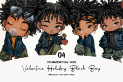 Valentine Holiday Black Boy Clipart Product Image 1