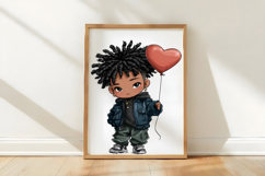 Valentine Holiday Black Boy Clipart Product Image 3