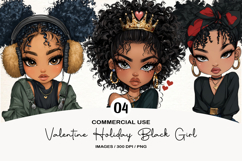 Valentine Holiday Black Girl Clipart Product Image 1