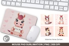 Mouse Pad Valentine Horse Cartoon Product Image 1