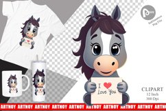 Valentine Horse Cartoon Clipart Product Image 1