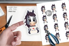 Valentine Horse Cartoon Sticker Product Image 1