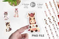 Valentine Horse Cartoon Sticker Product Image 1