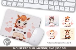 Mouse Pad Valentine Horse Cartoon Product Image 1
