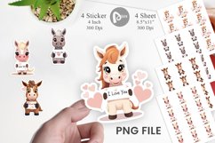 Valentine Horse Cartoon Sticker Product Image 1