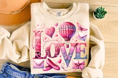 Valentine&#039;s Day Love PNG, Hot Air Balloon PNG, Love PNG File Product Image 1