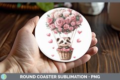 GorgeousValentine Hot Air Balloon Round Coaster design.