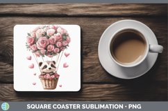 GorgeousValentine Hot Air Balloon Square Coaster design.