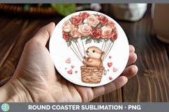 GorgeousValentine Hot Air Balloon Round Coaster design.