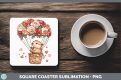 GorgeousValentine Hot Air Balloon Square Coaster design.