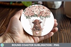 GorgeousValentine Hot Air Balloon Round Coaster design.