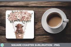 GorgeousValentine Hot Air Balloon Square Coaster design.