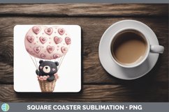 GorgeousValentine Hot Air Balloon Square Coaster design.