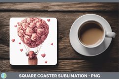 GorgeousValentine Hot Air Balloon Square Coaster design.