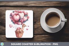 GorgeousValentine Hot Air Balloon Square Coaster design.