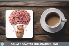 GorgeousValentine Hot Air Balloon Square Coaster design.