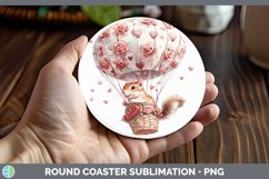 GorgeousValentine Hot Air Balloon Round Coaster design.