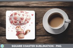 GorgeousValentine Hot Air Balloon Square Coaster design.
