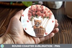 GorgeousValentine Hot Air Balloon Round Coaster design.