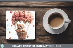 GorgeousValentine Hot Air Balloon Square Coaster design.