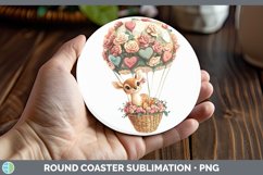 GorgeousValentine Hot Air Balloon Round Coaster design.