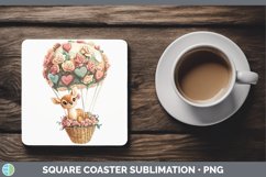 GorgeousValentine Hot Air Balloon Square Coaster design.