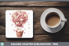 GorgeousValentine Hot Air Balloon Square Coaster design.