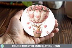 GorgeousValentine Hot Air Balloon Round Coaster design.