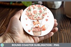GorgeousValentine Hot Air Balloon Round Coaster design.