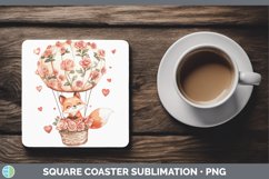 GorgeousValentine Hot Air Balloon Square Coaster design.