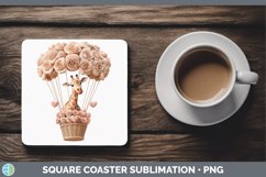GorgeousValentine Hot Air Balloon Square Coaster design.