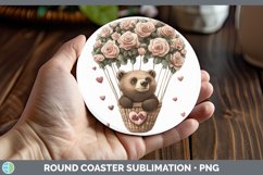 GorgeousValentine Hot Air Balloon Round Coaster design.