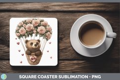 GorgeousValentine Hot Air Balloon Square Coaster design.