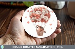 GorgeousValentine Hot Air Balloon Round Coaster design.