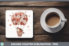 GorgeousValentine Hot Air Balloon Square Coaster design.
