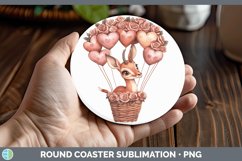GorgeousValentine Hot Air Balloon Round Coaster design.