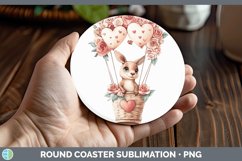 GorgeousValentine Hot Air Balloon Round Coaster design.