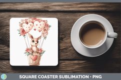 GorgeousValentine Hot Air Balloon Square Coaster design.