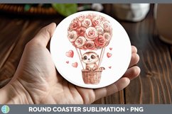 GorgeousValentine Hot Air Balloon Round Coaster design.