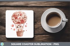 GorgeousValentine Hot Air Balloon Square Coaster design.