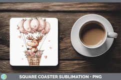 GorgeousValentine Hot Air Balloon Square Coaster design.