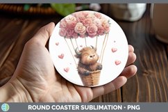 GorgeousValentine Hot Air Balloon Round Coaster design.