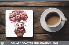 GorgeousValentine Hot Air Balloon Square Coaster design.