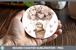 GorgeousValentine Hot Air Balloon Round Coaster design.