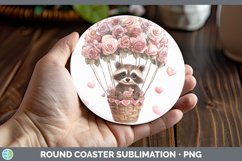 GorgeousValentine Hot Air Balloon Round Coaster design.