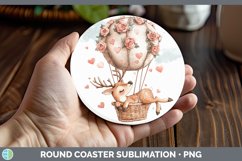 GorgeousValentine Hot Air Balloon Round Coaster design.