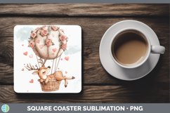 GorgeousValentine Hot Air Balloon Square Coaster design.