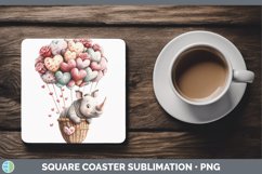 GorgeousValentine Hot Air Balloon Square Coaster design.